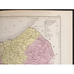 Gravure de 1855 - Carte du département de la Seine Maritime (Inférieure) - 3