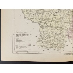Gravure de 1855 - Carte du département de la Saone et Loire - 4