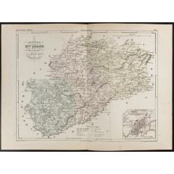 Gravure de 1855 - Carte du département de Haute-Saône - 1