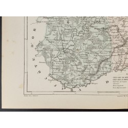 Gravure de 1855 - Carte du département de Haute-Saône - 4