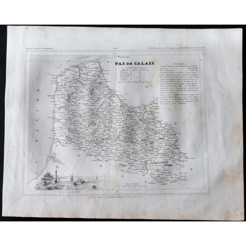 Gravure de 1833 - Département du Pas de Calais - 1