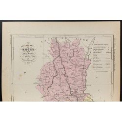 Gravure de 1855 - Carte du département du Rhône - 2