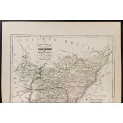 Gravure de 1855 - Carte du département du Bas-Rhin - 2