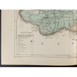 Gravure de 1855 - Carte du département des Pyrénées Orientales - 4