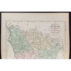 Gravure de 1855 - Carte du département de la Nièvre - 2