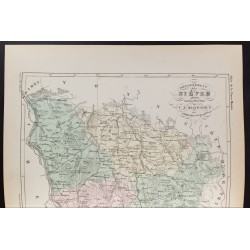 Gravure de 1855 - Carte du département de la Nièvre - 2
