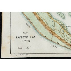 1863 -  Plan ancien du parc de la tête d'or 