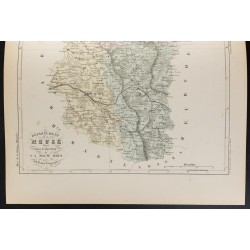 Gravure de 1855 - Carte du département de la Meuse - 3