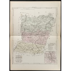 Gravure de 1855 - Carte du département de la Mayenne - 1