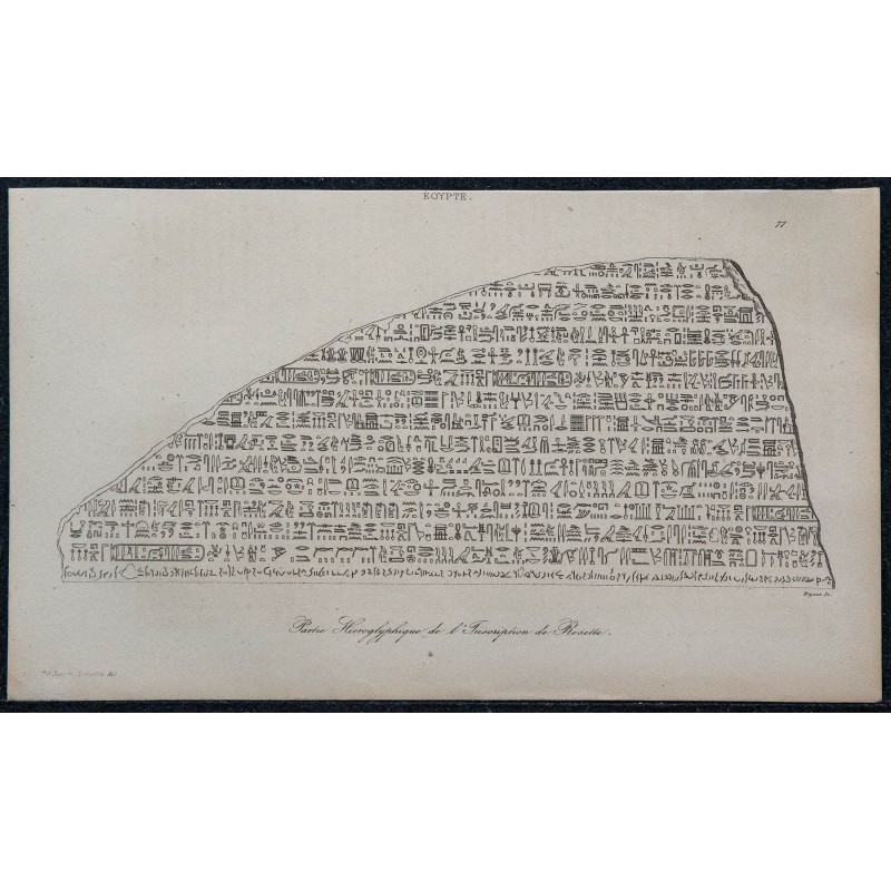 1839 - Hiéroglyphes de la Pierre de Rosette 1839 - Hiéroglyphes de la Pierre de Rosette