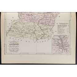 Gravure de 1855 - Carte du département de la Mayenne - 3