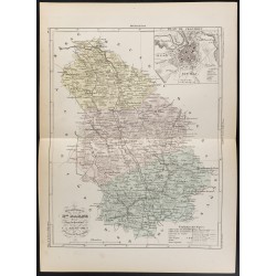 Gravure de 1855 - Carte du département de la Haute-Marne - 1