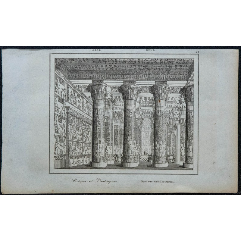 1839 - Portique et Zodiaque Salle hypostyle, temple d'Esna 1839 - Portique et Zodiaque Salle hypostyle, temple d'Esna