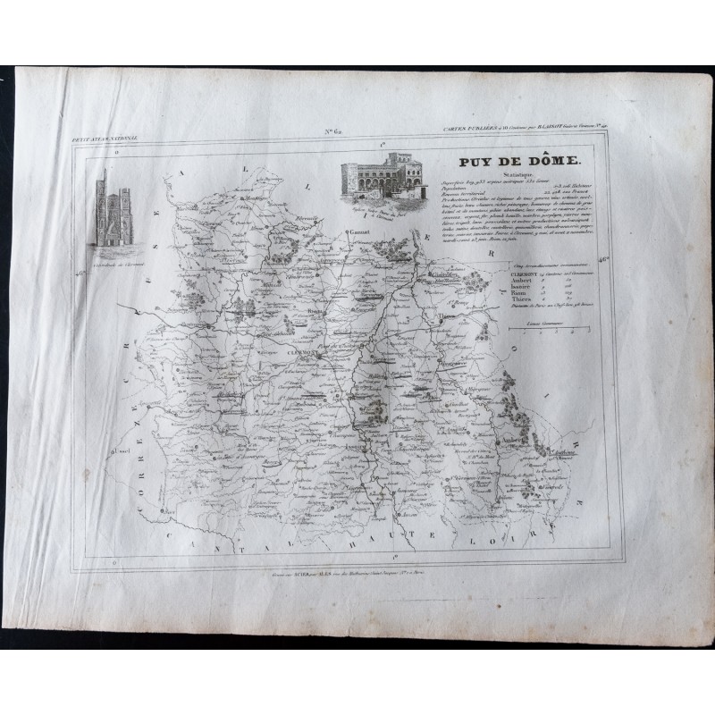 Gravure de 1833 - Département du Puy De Dôme - 1