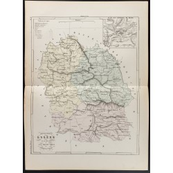 Gravure de 1855 - Carte du département de Lozère - 1