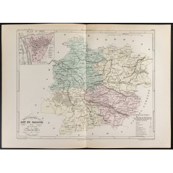 Gravure de 1855 - Carte du département du Lot-et-Garonne - 1