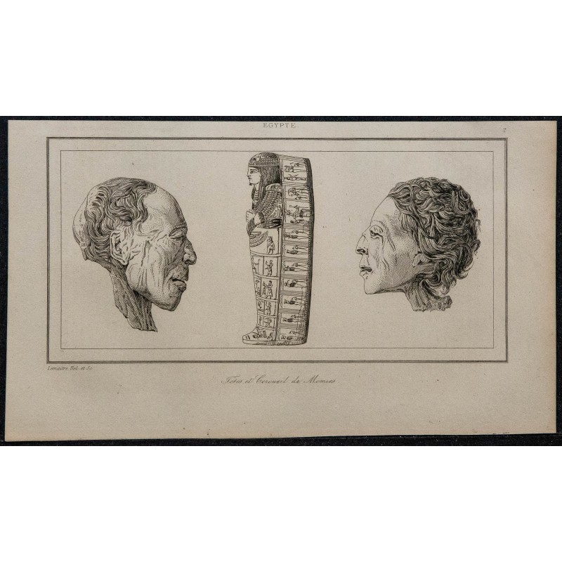 1839 - Têtes et sarcophages de Momies 1839 - Têtes et sarcophages de Momies