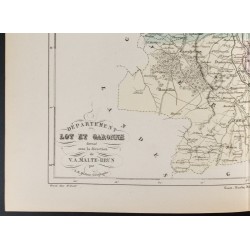 Gravure de 1855 - Carte du département du Lot-et-Garonne - 4