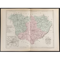 Gravure de 1855 - Carte du département de la Haute-Loire - 1