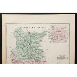 Gravure de 1855 - Carte du département de la Loire - 2