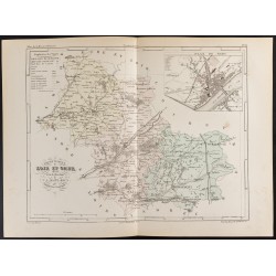 Gravure de 1855 - Carte du département du Loir et Cher - 1