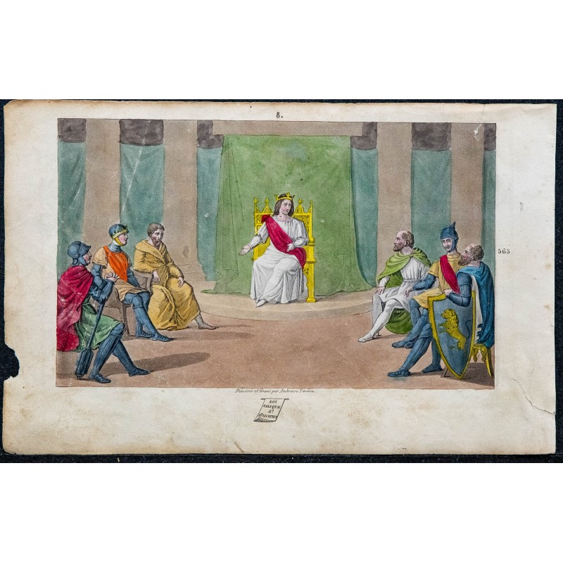 1825 - Caribert en tenue royale lors d'un conseil 