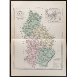 Gravure de 1855 - Carte du département du Jura - 1