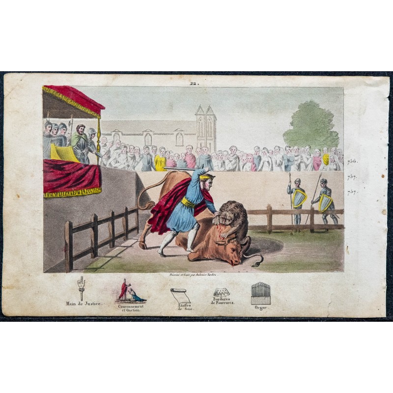 1825 - Pépin le Bref affrontant un lion 