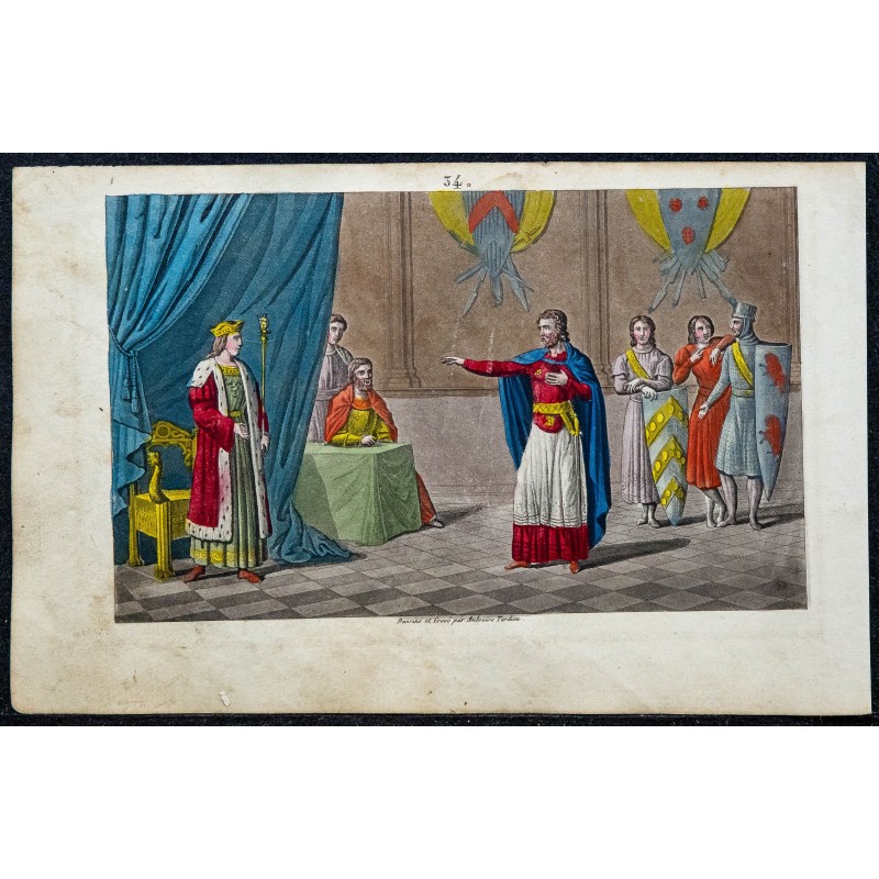 1825 - Roi Louis V devant sa cour 