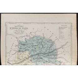Gravure de 1855 - Carte du département d'Indre et Loire - 2