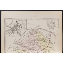 Gravure de 1855 - Carte du département de l'Indre - 2