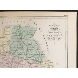 Gravure de 1855 - Carte du département du Gers - 3