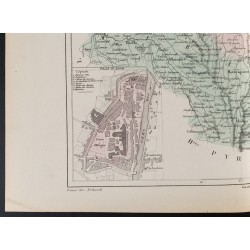 Gravure de 1855 - Carte du département du Gers - 4