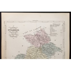 Gravure de 1855 - Carte du département de la Haute Garonne - 2