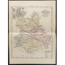 Gravure de 1855 - Carte du département d'Eure et Loir - 1