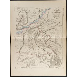 Gravure de 1855 - Carte des environs de Louviers - 1