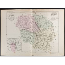 Gravure de 1855 - Carte du département de la Creuse - 1