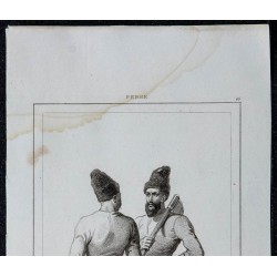 1841 - Portraits d'hommes en costume traditionnel du Mazandéran 