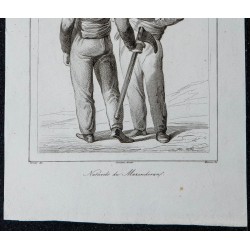 1841 - Portraits d'hommes en costume traditionnel du Mazandéran 