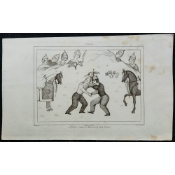 1841 - Scène de lutte extraites du Shahnameh 