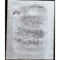 Gravure de 1833 - Département des Hautes Pyrénées - 1