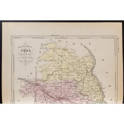 Gravure de 1855 - Carte du département du Cher - 2