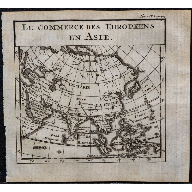 1743 - Carte du commerce des Européens en Asie 