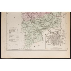 Gravure de 1855 - Carte du département du Cher - 3