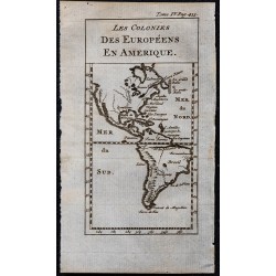1743 - Carte des Colonies Européennes en Amérique 
