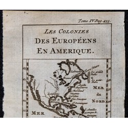 1743 - Carte des Colonies Européennes en Amérique 