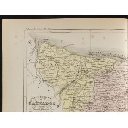 Gravure de 1855 - Carte du département du Calvados - 2