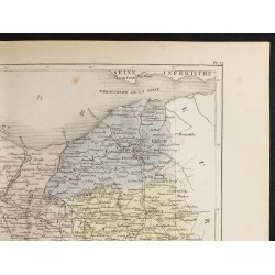 Gravure de 1855 - Carte du département du Calvados - 3
