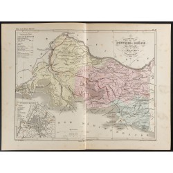 Gravure de 1855 - Carte du département des Bouches du Rhône - 1