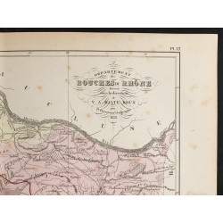 Gravure de 1855 - Carte du département des Bouches du Rhône - 3